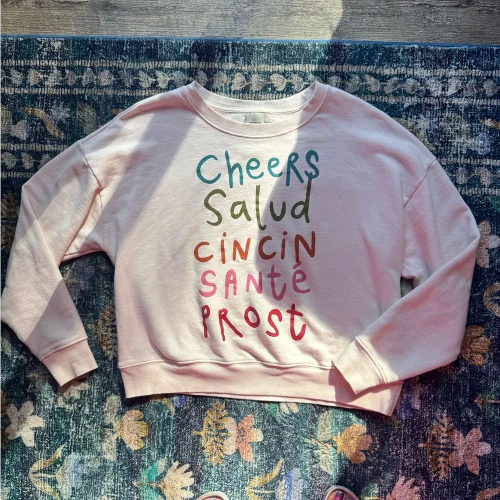 Maeve x Jordan Nickson Art Cheers Multicolor Graphic Sweatshirt - Picture 1 of 6
